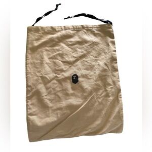 BAPE A Bathing Ape Dust Bag Drawstring Pouch 14”x17” Beige